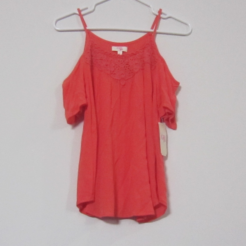 Cold shoulders lace detail top bloluse